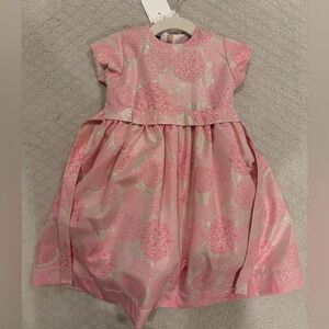 Pink Floral Dress with Glitter Accents